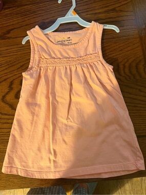 jumping beans Peach Sleeveless Tank Top with Lace Trim